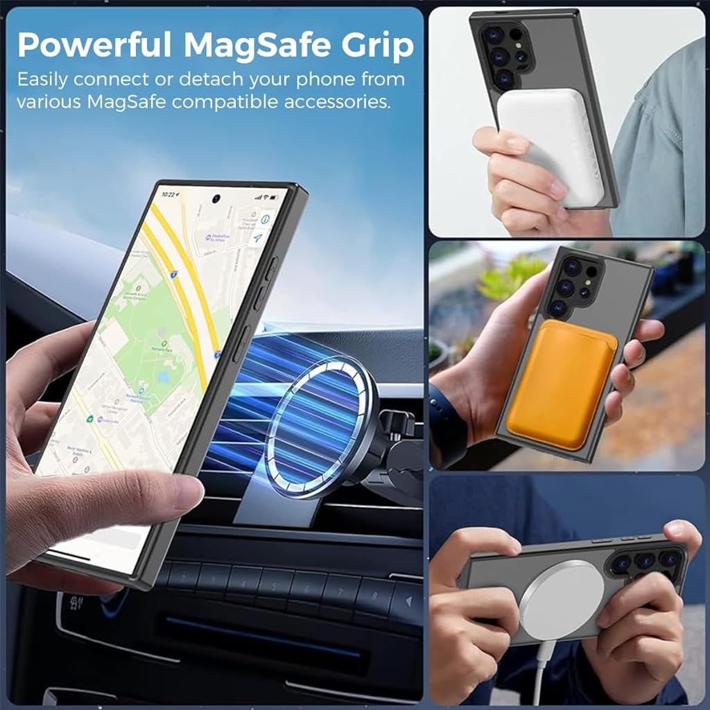 ZORBES® Phone Case for Samsung Galaxy S24 Ultra Sleek Magnetic Phone Cover with Kickstand Ring Phone Holder Compatible with Mag-Safe Shockproof Phone Cover for Samsung Galaxy S24 Ultra 6.8'' Black ZORBES® Phone Case for Samsung Galaxy S24 Ultra Sleek Magnetic Phone Cover with Kickstand Ring Phone Holder Compatible with Mag-Safe Shockproof Phone Cover for Samsung Galaxy S24 Ultra 6.8'' Black